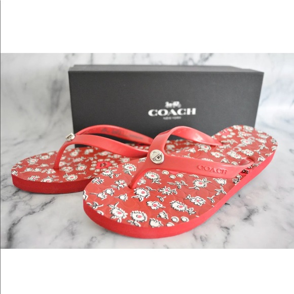 Coach Shoes - Coach Abbigail Floral Rubber Flip Flops Sandals